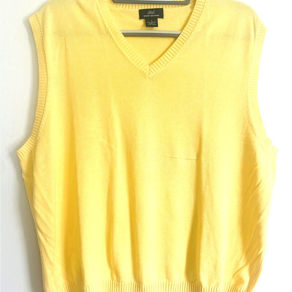 Vintage Y2k Brooks Brother Yellow V-Neck Sweater Vest